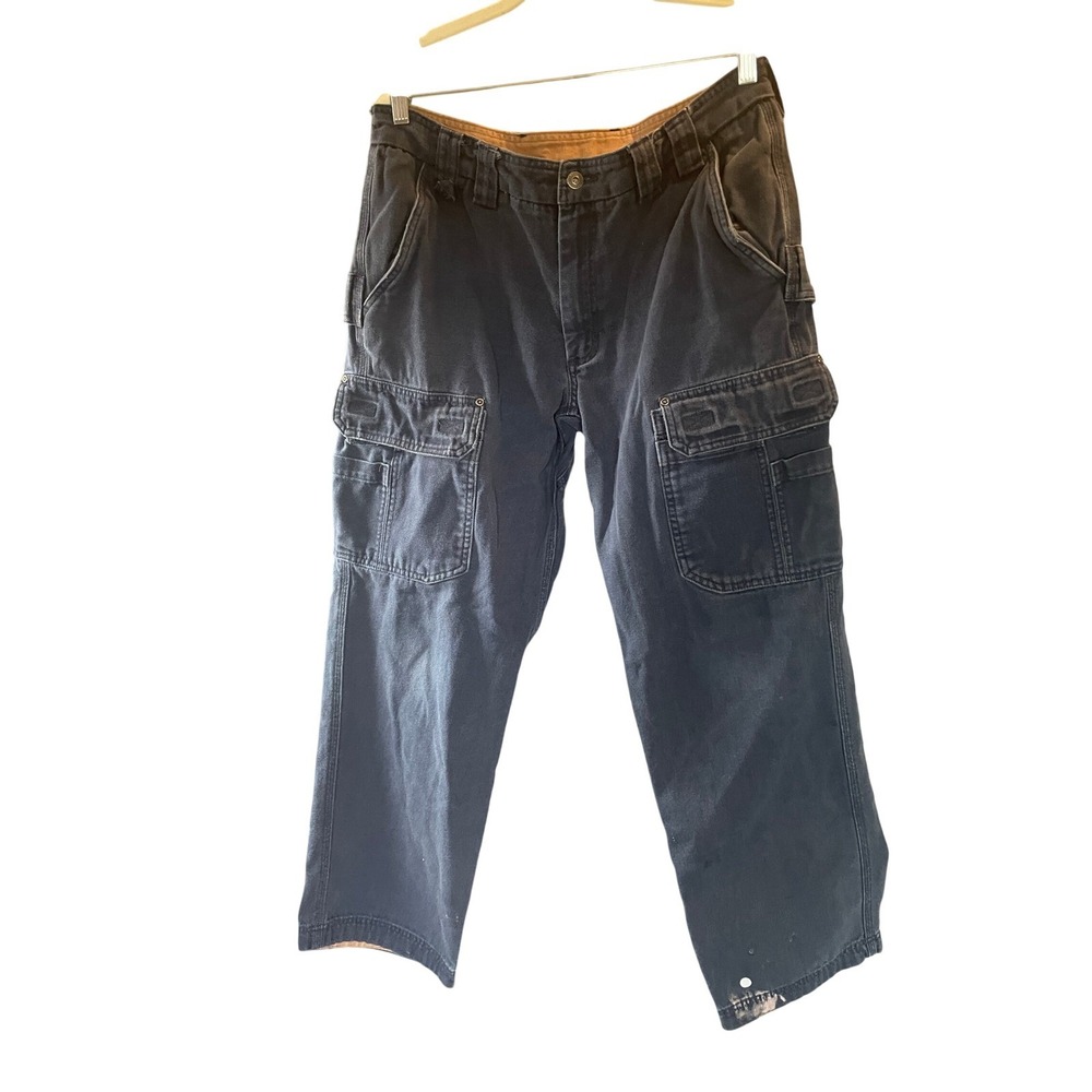 Mens Duluthflex Fire Hose Forman Carpenter Cargo Work Pants 36x32 Blue Duluth